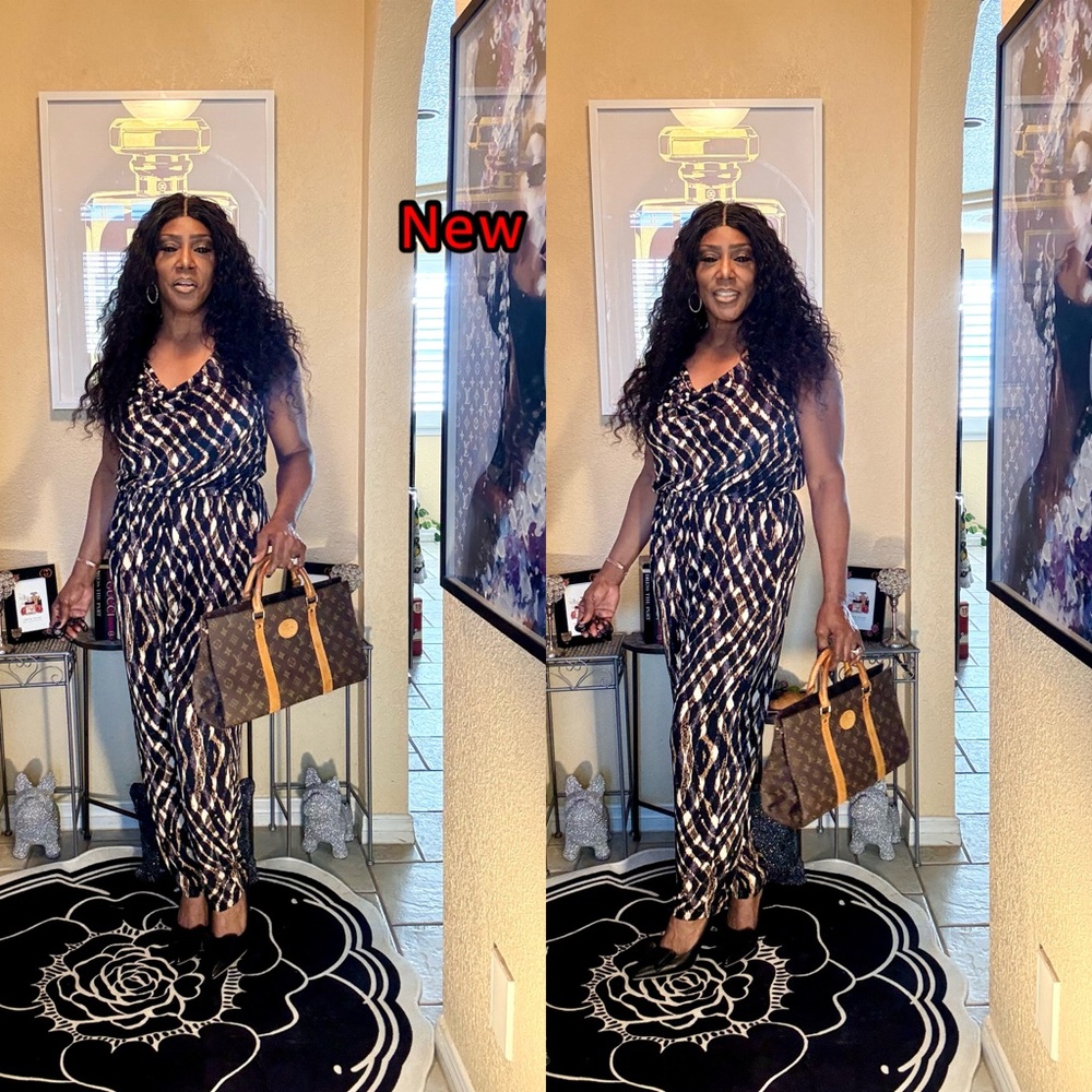 Bold Elements Black And Cream Patterned Jumpsuit - image 5